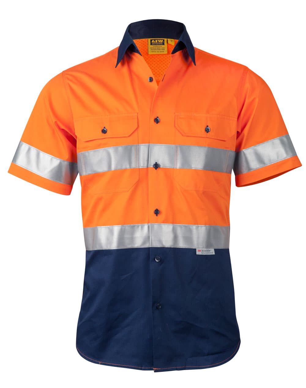 Men's Hi-Vis Cool Breeze Safety S/S Shirt (3M Tape) - Image 3
