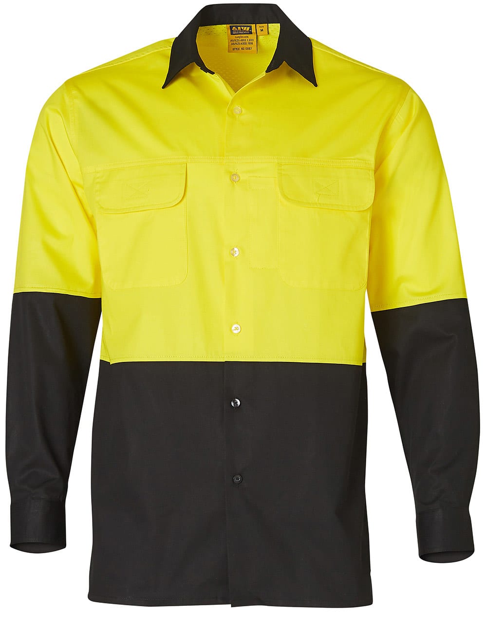Men's Two Tone Cool Breeze L/S Cotton Safety Shirt - Image 3