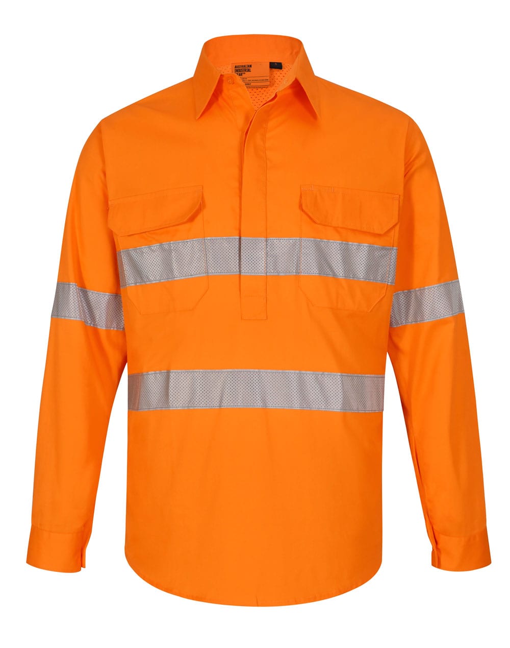 Hi Vis Cool-Breeze Closed Front L/S Shirt (Perforated Tape) - Image 3