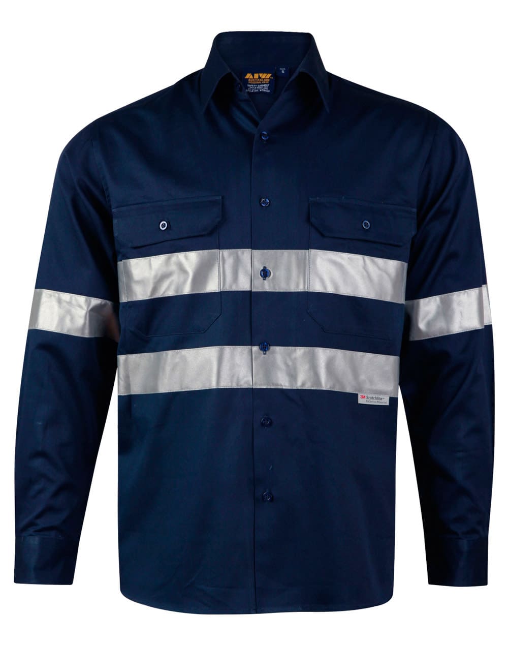 Cotton Drill L/S Work Shirt 3M Tapes - Image 4
