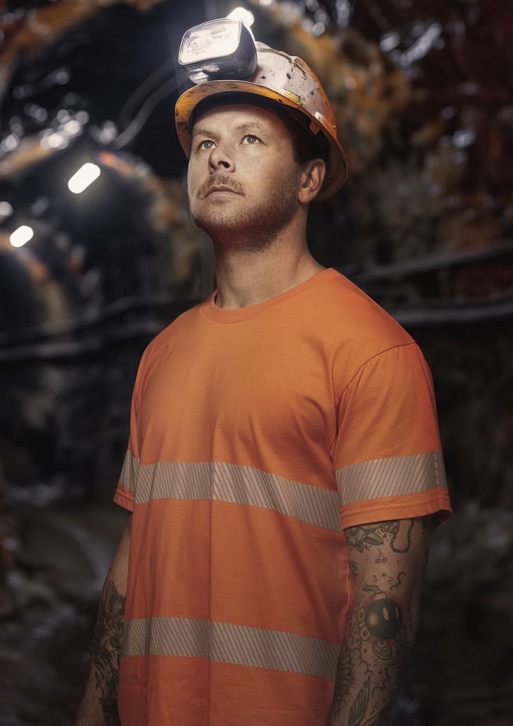 Mens Hi Vis Segmented Tape Cotton Tee - Image 5
