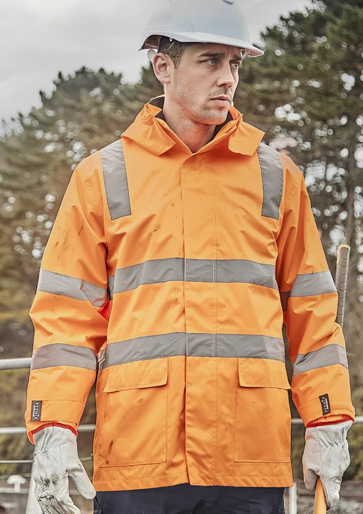 Unisex Hi Vis VIC Rail 4 In 1 Waterproof Jacket - Image 4