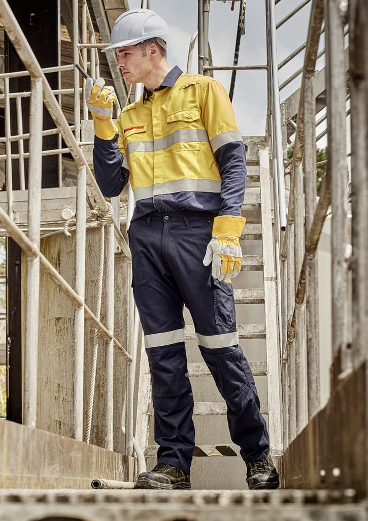 Mens Orange Flame Taped Cargo Pant (Stout) - Image 3